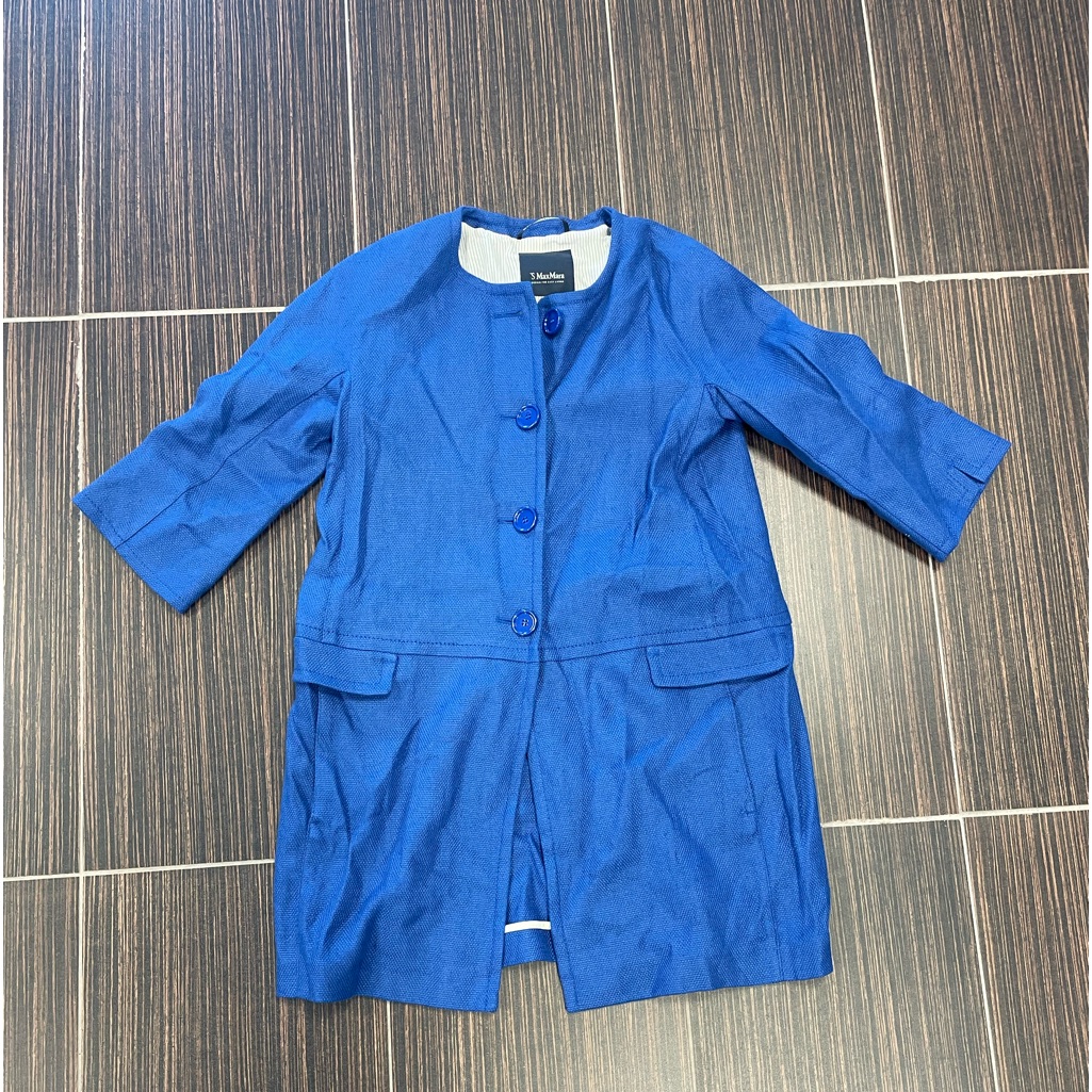 ‘S Max Mara Blue Button Down Coat